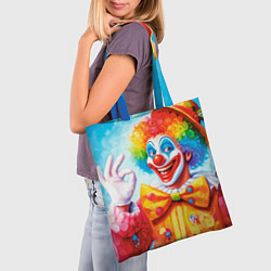 Сумка-шопер Нейросеть - картина с клоуном, цвет: 3D-принт — фото 2