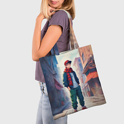 Сумка-шопер Парень в штанах карго, цвет: 3D-принт — фото 2