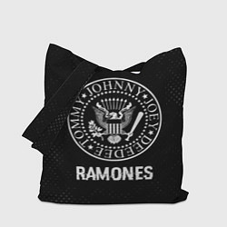 Сумка-шопер Ramones glitch на темном фоне, цвет: 3D-принт