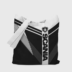Сумка-шопер Scania логотип на абстрактном фоне, цвет: 3D-принт