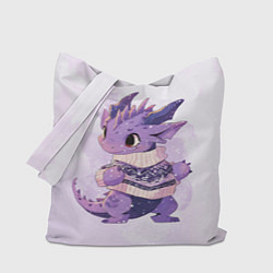 Сумка-шопер Милый фиолетовый дракон, цвет: 3D-принт