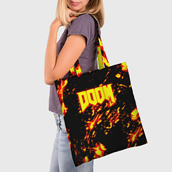 Сумка-шопер Doom огненный стиль ад марса, цвет: 3D-принт — фото 2