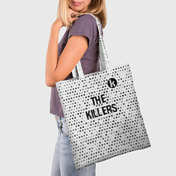 Сумка-шопер The Killers glitch на светлом фоне посередине, цвет: 3D-принт — фото 2