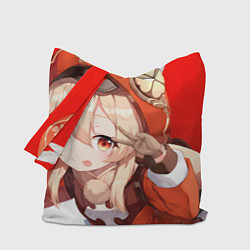 Сумка-шопер Genshin Impact Кли подмигивающая, цвет: 3D-принт