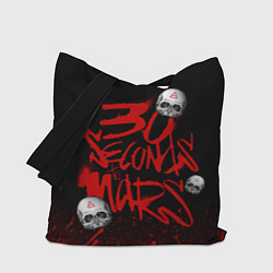 Сумка-шопер Thirty seconds to mars skulls, цвет: 3D-принт