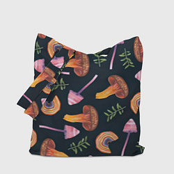 Сумка-шопер Goblincore - болотные грибы, цвет: 3D-принт