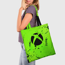 Сумка-шопер Xbox кислотный стиль, цвет: 3D-принт — фото 2