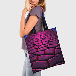 Сумка-шопер Фиолетовая абстрактная плитка, цвет: 3D-принт — фото 2