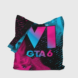 Сумка-шопер GTA 6 - neon gradient, цвет: 3D-принт