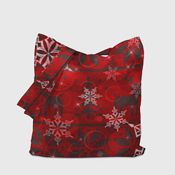 Сумка-шопер Рождественские узоры снежинки, цвет: 3D-принт
