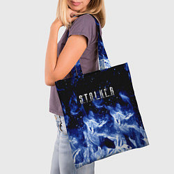 Сумка-шопер Stalker огненный синий стиль, цвет: 3D-принт — фото 2