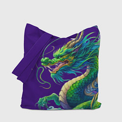 Сумка-шопер Японская гравюра дракона - ирезуми, цвет: 3D-принт