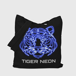 Сумка-шопер Tiger neon art, цвет: 3D-принт