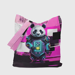 Сумка-шопер Funny panda - cyberpunk, цвет: 3D-принт