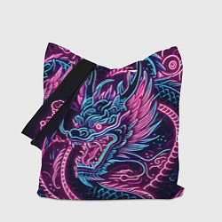 Сумка-шопер Neon Japanese dragon - irezumi, цвет: 3D-принт