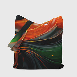 Сумка-шопер Оранжевая и зеленый абстракция, цвет: 3D-принт