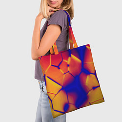 Сумка-шопер Плиты разломы сепия негатив, цвет: 3D-принт — фото 2