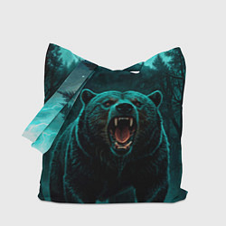 Сумка-шопер Царь тайги - медведь молнии, цвет: 3D-принт
