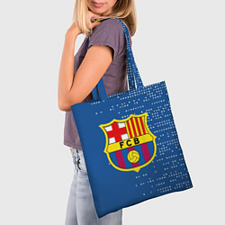 Сумка-шопер Футбольный клуб Барселона - логотип крупный, цвет: 3D-принт — фото 2