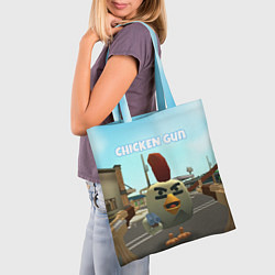 Сумка-шопер Chicken Gun - shooter, цвет: 3D-принт — фото 2