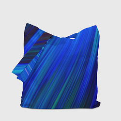 Сумка-шопер Неоновые синии линии, цвет: 3D-принт