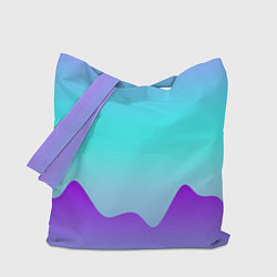 Сумка-шопер Светлый градиент с волнистым сиреневым узором, цвет: 3D-принт