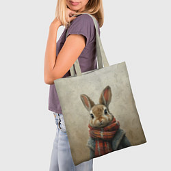 Сумка-шопер Кролик в шарфе, цвет: 3D-принт — фото 2
