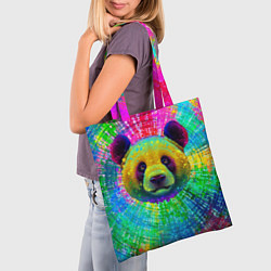 Сумка-шопер Цветная панда, цвет: 3D-принт — фото 2