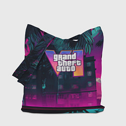 Сумка-шопер GTA 6 logo night Vice city, цвет: 3D-принт