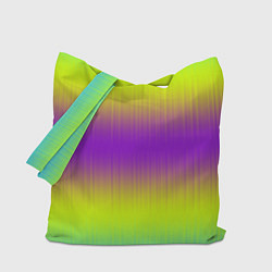 Сумка-шопер Неоновые салатовые и фиолетовые полосы, цвет: 3D-принт