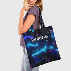 Сумка-шопер Palworld логотип на ярких неоновых плитах, цвет: 3D-принт — фото 2