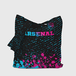 Сумка-шопер Arsenal - neon gradient посередине, цвет: 3D-принт