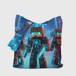 Сумка-шопер Minecraft - ai art neon, цвет: 3D-принт