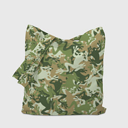 Сумка-шопер Лягушата камуфляж, цвет: 3D-принт