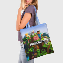 Сумка-шопер Minecraft pixel world, цвет: 3D-принт — фото 2
