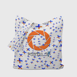 Сумка-шопер Portal logo pattern steel, цвет: 3D-принт