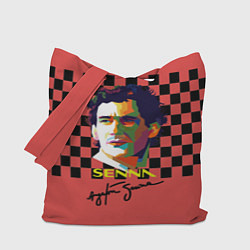 Сумка-шопер Айртон Сенна гонщик, цвет: 3D-принт