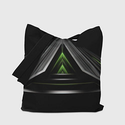 Сумка-шоппер Black green abstract nvidia style