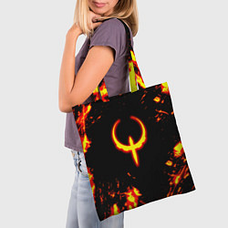 Сумка-шопер Quake fire logo, цвет: 3D-принт — фото 2