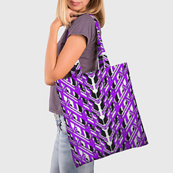 Сумка-шопер Фиолетовая техно броня, цвет: 3D-принт — фото 2