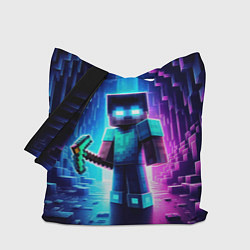 Сумка-шопер Minecraft - neon character ai art, цвет: 3D-принт