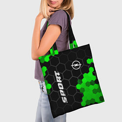 Сумка-шопер Opel green sport hexagon, цвет: 3D-принт — фото 2
