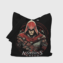 Сумка-шопер Assassins creed в красном капюшоне, цвет: 3D-принт