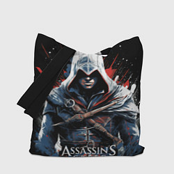Сумка-шопер Assassins creed мазки красок, цвет: 3D-принт