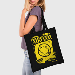 Сумка-шопер Nirvana - смайлик, цвет: 3D-принт — фото 2