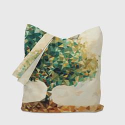 Сумка-шопер Многоугольное дерево с листьями, цвет: 3D-принт