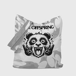 Сумка-шопер The Offspring рок панда на светлом фоне, цвет: 3D-принт