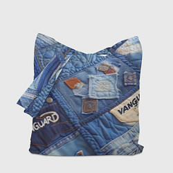 Сумка-шопер Vanguard jeans patchwork - ai art, цвет: 3D-принт