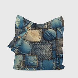 Сумка-шоппер Denim patchwork - ai art