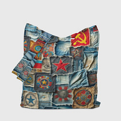 Сумка-шопер Ретро пэчворк СССР, цвет: 3D-принт